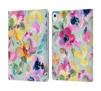 Head Case Designs Officially Licensed Ninola Artistic Summer Pastel Beautiful Floral Leather Wallet Case Compatible With Apple iPad Air 13 2024/2025