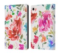 Head Case Designs Officially Licensed Ninola Beautiful Summer Watercolor Artistic Flowers Leather Wallet Case Compatible With Apple iPad mini (2021/2024)