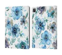 Head Case Designs Officially Licensed Ninola Blue Anemones Tulip Pastel Beautiful Floral Leather Wallet Case Compatible With Apple iPad Pro 12.9 2020/2021/2022