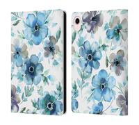 Head Case Designs Officially Licensed Ninola Blue Anemones Tulip Pastel Beautiful Floral Leather Wallet Case Compatible With Apple iPad mini (2021/2024)