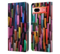 Head Case Designs Officially Licensed Ninola Brushstrokes Black Summer Patterns Leather Wallet Case Compatible With Google Pixel 7a