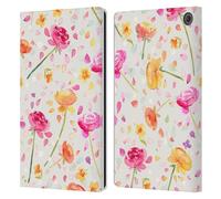 Head Case Designs Officially Licensed Ninola Buttercups Roses Coral Pastel Beautiful Floral Leather Wallet Case Compatible With Amazon Fire Max 11 2023