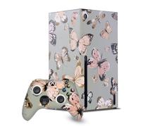 Head Case Designs Officially Licensed Ninola Butterflies Gold Green Assorted Game Console Wrap and Game Controller Skin Bundle Compatible With Xbox Series X