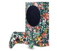 Head Case Designs Officially Licensed Ninola Colourful Petals Green Assorted Game Console Wrap and Game Controller Skin Bundle Compatible With Xbox Series S Console & Controller Bundle