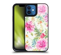 Head Case Designs Officially Licensed Ninola Colourful Spring Dahlias Floral 2025-26 Design Collection Gel Armour Case [Military Grade Protection] Compatible With Apple iPhone 12 / iPhone 12 Pro