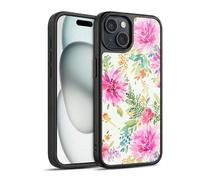 Head Case Designs Officially Licensed Ninola Colourful Spring Dahlias Floral 2025-26 Design Collection Gel Armour Case [Military Grade Protection] Compatible With Apple iPhone 15