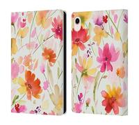 Head Case Designs Officially Licensed Ninola Cosmos Wildflowers Yellow Pastel Beautiful Floral Leather Wallet Case Compatible With Apple iPad mini (2021/2024)