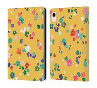 Head Case Designs Officially Licensed Ninola Ditsy Flowers Yellow Nature Bold Leather Wallet Case Compatible With Apple iPad mini (2021/2024)