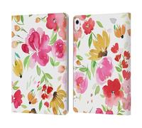 Head Case Designs Officially Licensed Ninola Flowers Red Spring Floral Leather Wallet Case Compatible With Apple iPad Air 13 2024/2025