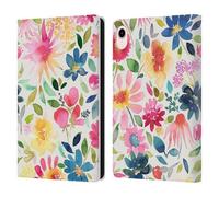 Head Case Designs Officially Licensed Ninola Fresh Garden Summer Garden Flowers Leather Wallet Case Compatible With Apple iPad mini (2021/2024)