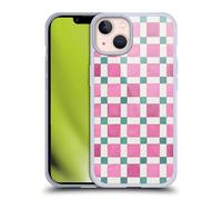 Head Case Designs Officially Licensed Ninola Geometric Pink Green Mosaic 2025-26 Pattern Collection Gel Case [Military Grade Protection] Compatible With Apple iPhone 13