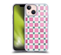 Head Case Designs Officially Licensed Ninola Geometric Pink Green Mosaic 2025-26 Pattern Collection Gel Case [Military Grade] Compatible with Apple iPhone 13 Mini and Compatible with MagSafe