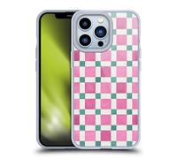 Head Case Designs Officially Licensed Ninola Geometric Pink Green Mosaic 2025-26 Pattern Collection Gel Case [Military Grade] Compatible with Apple iPhone 13 Pro and Compatible with MagSafe