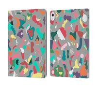 Head Case Designs Officially Licensed Ninola Imaginary Animals Shapes Gray Abstract 3 Leather Wallet Case Compatible With Apple iPad Air 13 2024/2025