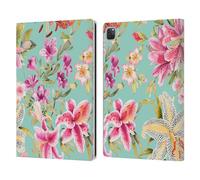 Head Case Designs Officially Licensed Ninola Liliums Pink Aqua Pastel Beautiful Floral Leather Wallet Case Compatible With Apple iPad Pro 12.9 2020/2021/2022