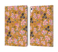 Head Case Designs Officially Licensed Ninola Little Flowers Mustard Floral Patterns Leather Wallet Case Compatible With Apple iPad Air 13 2024/2025