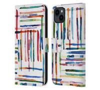 Head Case Designs Officially Licensed Ninola Modern Scandi Stripes 2025-26 Pattern Collection Leather Wallet Case Compatible With Apple iPhone 15 Plus