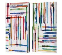 Head Case Designs Officially Licensed Ninola Modern Scandi Stripes 2025-26 Pattern Collection Leather Wallet Case Compatible With Amazon Fire Max 11 2023