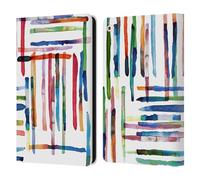 Head Case Designs Officially Licensed Ninola Modern Scandi Stripes 2025-26 Pattern Collection Leather Wallet Case Compatible With Apple iPad Air 2 (2014)