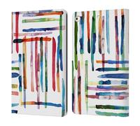 Head Case Designs Officially Licensed Ninola Modern Scandi Stripes 2025-26 Pattern Collection Leather Wallet Case Compatible With Apple iPad 9.7 2017 / iPad 9.7 2018