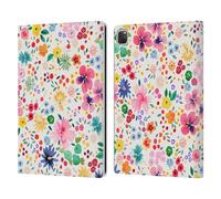 Head Case Designs Officially Licensed Ninola Pink Floral Colourful Prints Leather Wallet Case Compatible With Apple iPad Pro 12.9 2020/2021/2022