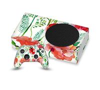 Head Case Designs Officially Licensed Ninola Red Flower Art Mix Vinyl Sticker Gaming Skin Decal Cover Compatible With Xbox Series S Console and Controller Bundle