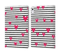 Head Case Designs Officially Licensed Ninola Stripes Hearts Geometric 2B Leather Wallet Case Compatible With Apple iPad Air 13 2024/2025