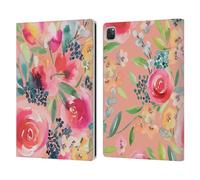 Head Case Designs Officially Licensed Ninola Summer Roses Abstract Nature Flowers Leather Wallet Case Compatible With Apple iPad Pro 12.9 2020/2021/2022