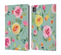 Head Case Designs Officially Licensed Ninola Sweet Summer Floral Roses Green 2025-26 Pattern Collection Leather Wallet Case Compatible With Apple iPad Pro 11 M4/M5 2024/2025