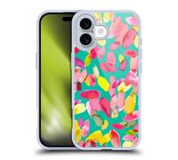 Head Case Designs Officially Licensed Ninola Teal Flower Petals Watercolor Prints Gel Case [Military Grade Protection] Compatible with Apple iPhone 16 and Compatible with MagSafe