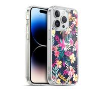 Head Case Designs Officially Licensed Ninola Tropical Pink Flowers Navy 2025-26 Design Collection Gel Case [Military Grade Protection] Compatible with Apple iPhone 14 Pro and Compatible with MagSafe