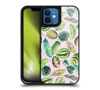 Head Case Designs Officially Licensed Ninola Tropical Plants Leaves Green Pink 2025-26 Design Collection Gel Armour Case [Military Grade Protection] Compatible With Apple iPhone 12 / iPhone 12 Pro