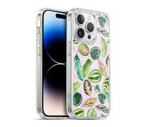 Head Case Designs Officially Licensed Ninola Tropical Plants Leaves Green Pink 2025-26 Design Collection Gel Case [Military Grade] Compatible with Apple iPhone 14 Pro and Compatible with MagSafe