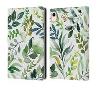 Head Case Designs Officially Licensed Ninola Watercolor Green Leaves Botanical Patterns Leather Wallet Case Compatible With Apple iPad mini (2021/2024)