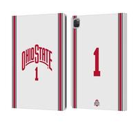 Head Case Designs Officially Licensed Ohio State University Basketball Away Jersey Leather Wallet Case Compatible With Apple iPad Pro 12.9 2020/2021/2022