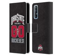Head Case Designs Officially Licensed Ohio State University Go Buckeyes Football Graphics Leather Wallet Case Compatible With Oppo Find X2 Neo 5G