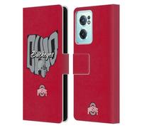 Head Case Designs Officially Licensed Ohio State University Map Football Graphics Leather Book Wallet Case Cover Compatible With OnePlus Nord CE 2 5G