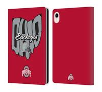 Head Case Designs Officially Licensed Ohio State University Map Football Graphics Leather Wallet Case Compatible With Apple iPad mini (2021/2024)