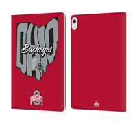 Head Case Designs Officially Licensed Ohio State University Map Football Graphics Leather Wallet Case Compatible With Apple iPad Air 13 2024/2025