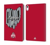 Head Case Designs Officially Licensed Ohio State University Map Football Graphics Leather Wallet Case Compatible With Apple iPad 10.9 (2022)