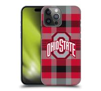 Head Case Designs Officially Licensed Ohio State University Plaid Logo Hard Back Case Compatible With Apple iPhone 14 Pro Max