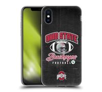 Head Case Designs Officially Licensed Ohio State University Vintage Football Graphics Soft Gel Case [Military Grade Protection] Compatible With Apple iPhone X/iPhone XS