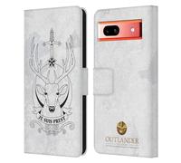 Head Case Designs Officially Licensed Outlander Je Suis Prest Seals And Icons Leather Wallet Case Compatible With Google Pixel 7a