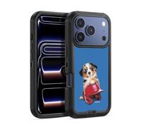 Head Case Designs Officially Licensed P.D. Moreno Australian Shepherd Helmet Sport Puppies Ultra-Armoured Shockproof Case [Military Grade Protection] Compatible With Apple iPhone 17 Pro Max