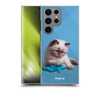 Head Case Designs Officially Licensed P.D. Moreno Blue Bear Play Cat Artwork Hard Back Case Compatible With Samsung Galaxy S24 Ultra 5G