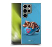 Head Case Designs Officially Licensed P.D. Moreno Blue Mug Play Cat Artwork Hard Back Case Compatible With Samsung Galaxy S24 Ultra 5G