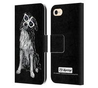 Head Case Designs Officially Licensed P.D. Moreno Border Collie Black And White Dogs Leather Book Wallet Case Cover Compatible With Apple iPhone 7/8 / SE 2020 & 2022