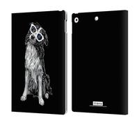 Head Case Designs Officially Licensed P.D. Moreno Border Collie Black And White Dogs Leather Wallet Case Compatible With Apple iPad 10.2 2019/2020/2021
