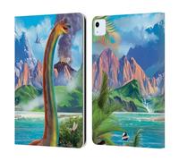 Head Case Designs Officially Licensed P.D. Moreno Brachiosaurus Dinosaur Leather Wallet Case Compatible With Apple iPad Air 11 2020/2022/2024/2025