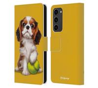 Head Case Designs Officially Licensed P.D. Moreno Cavalier King Charles Baseball Sport Puppies Leather Wallet Case Compatible With Samsung Galaxy S23+ 5G